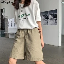 Women Shorts Unisex Boyfriend Japanese Style Teenagers Solid Zipper Fly Loose Comfort Leisure High Waist Females Cool Girls Chic
