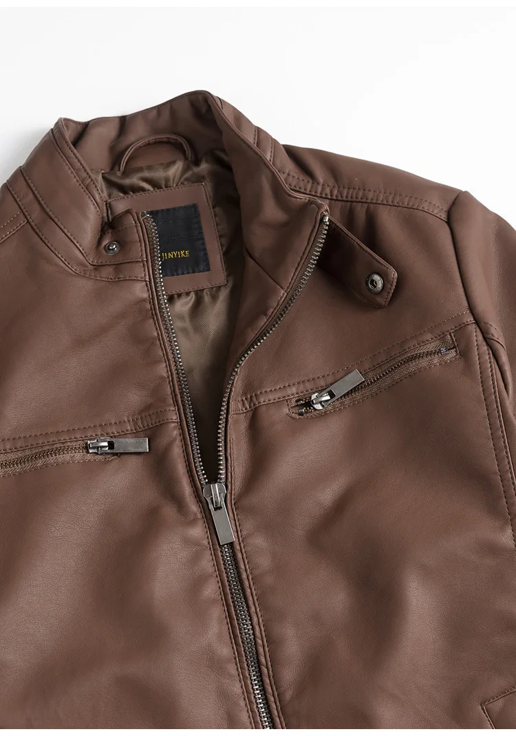 Os16 мужская одежда красивый универсальный стенд воротник прямой Женский pu кожаная куртка