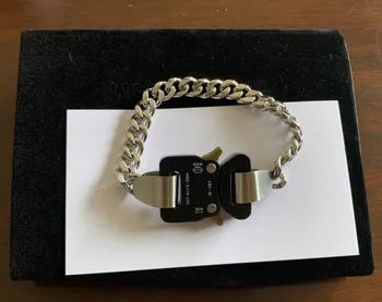 

ALYX RIVER LINK BRACELET Men Women 1017 ALYX 9SM Lasered Logo Bracelets Stainless Steel Black Metal Buckle AUSTRIA