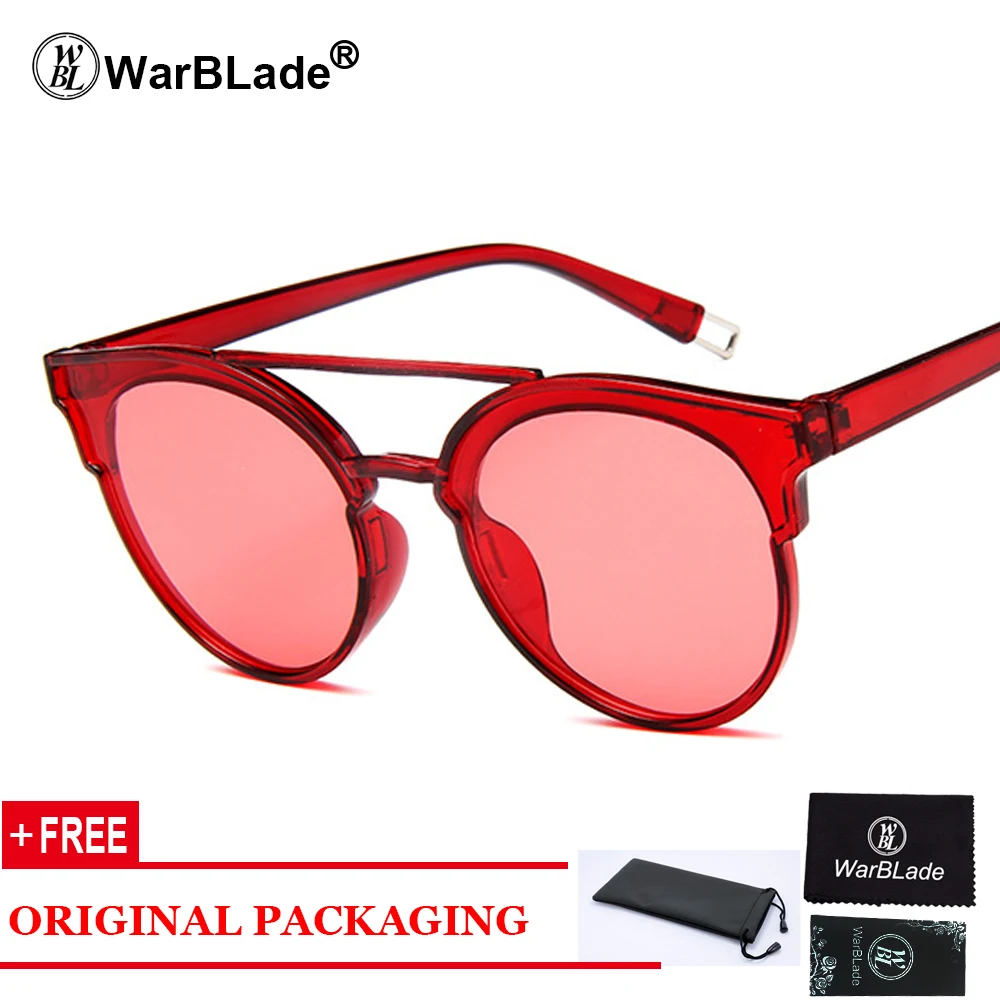 red red WarBLade Модные женские солнцезащитные очки с кошачьим глазом брендовые дизайнерские ретро солнцезащитные очки женские солнцезащитные очки зеркальные винтажные - Цвет линз: red red