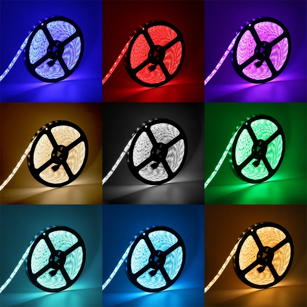 300LED полосы света комплект водонепроницаемый SMD 5050 RGB 60 светодиодов/м с 44key ИК контроллер 12 В для Kicthen спальня гостиная открытый
