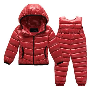 

Children Skiing Suit Winter Snowsuit Baby Boys Jumpsuits Clothing Waterproof Down Warm Jacket -30 Degree Toddler Girl Clothes