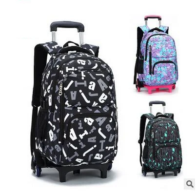 

Rolling Backpack Bags for Teenagers Children Trolley School Bag Kids Wheeled Backpacks Children Travel Luggage Bags on Wheels