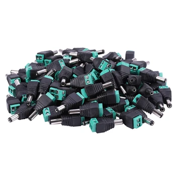 

CCTV Camera 5050 3528 Single Color LED Strips 100Pcs DC Power Adapter Plug 5.5mm x 2.1mm Male Connector Easy