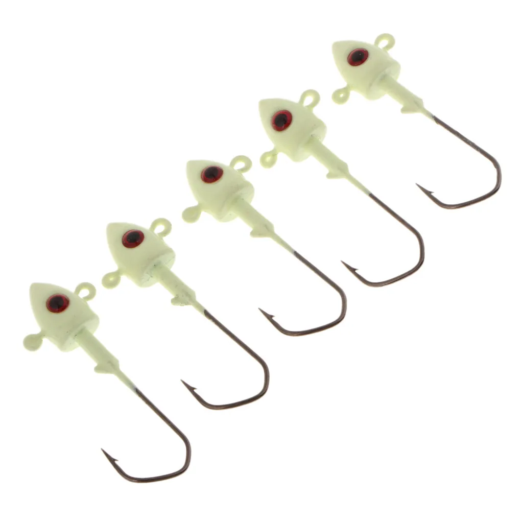 Luminous Super Sharp Fishing Hooks Jig Head Freshwater & Saltwater Fishing Baits Lures Flies Jigs Fishing Lures