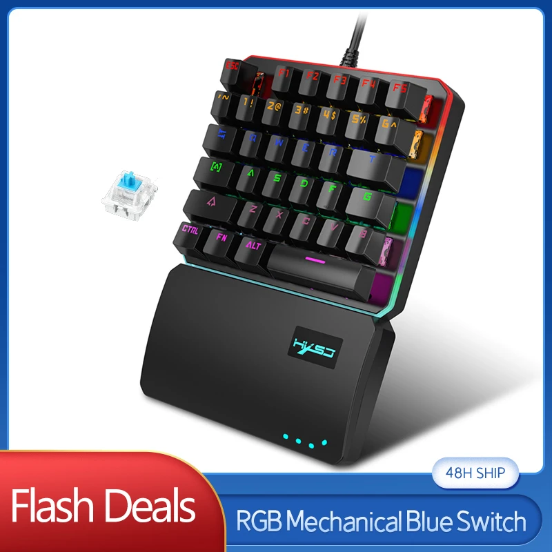 

New Blue Switch Mechanical Keyboard Professional Gaming One-handed 35 Keys Keypad RGB Lighting Wired Keyboard With Wrist Support