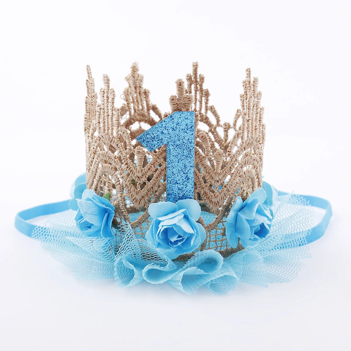 Новорожденный Младенец Девочки День рождения тиары Цветок Кружева повязка на голову "Принцесса" милые подарки для девочек на день рождения