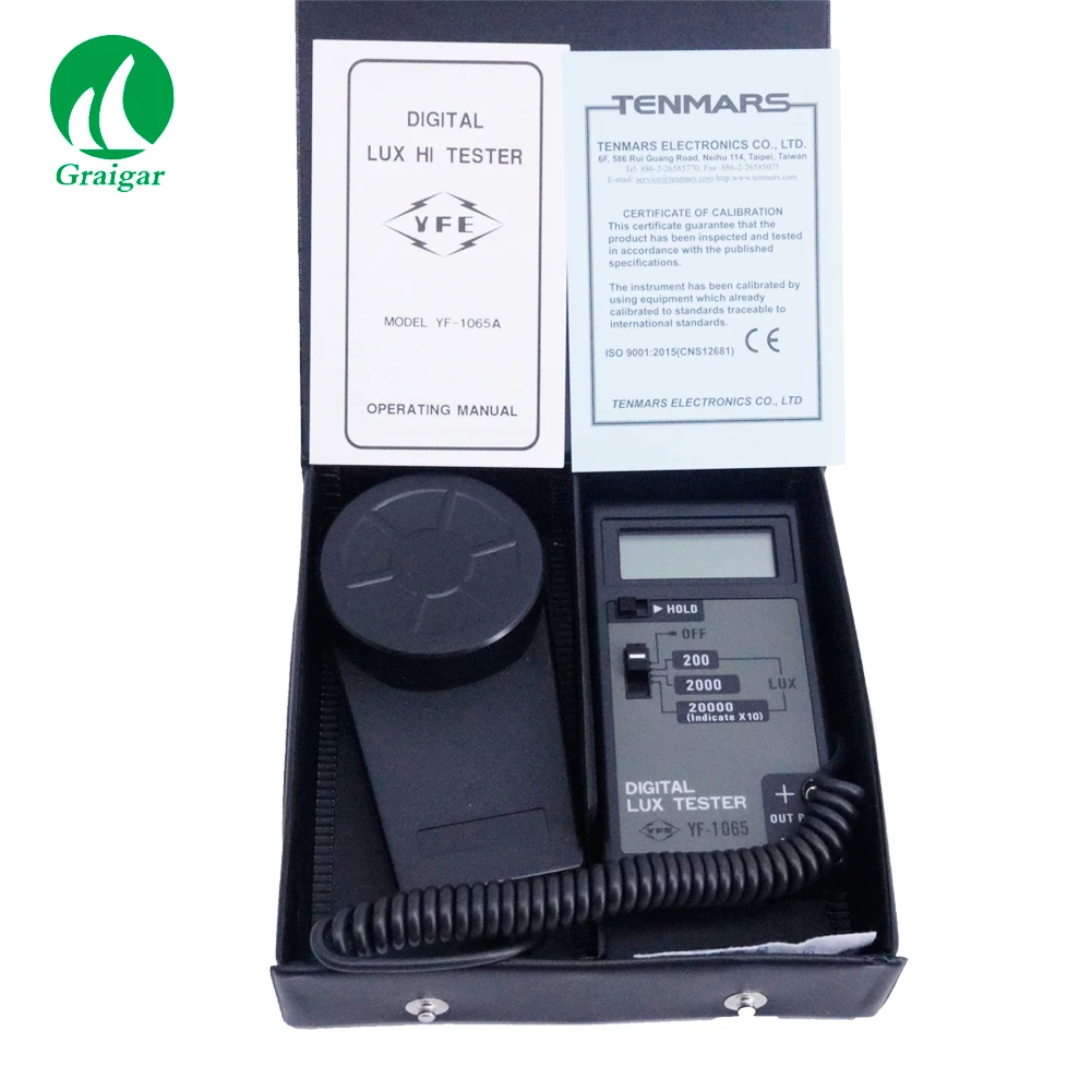 Standard TENMARS YF-1065 Digital Light Meter 99 Records Storage Length of Wire for Light sensor Luxmeter Yf1065