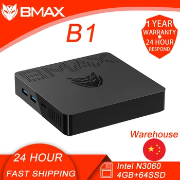 شراءBmax B1 جهاز كمبيوتر صغير إنتل 8th الجنرال LP HD الرسومات 400 بدون مروحة ويندوز 10 HTPC رقيقة العميل كمبيوتر مكتبي HDMI/VGA منافذ الإخراج