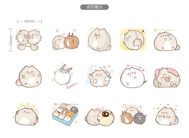 20set /1lot Kawaii Stationery Stickers Diary Little fat mouse Decorative Mobile Stickers Scrapbooking DIY Craft Stickers