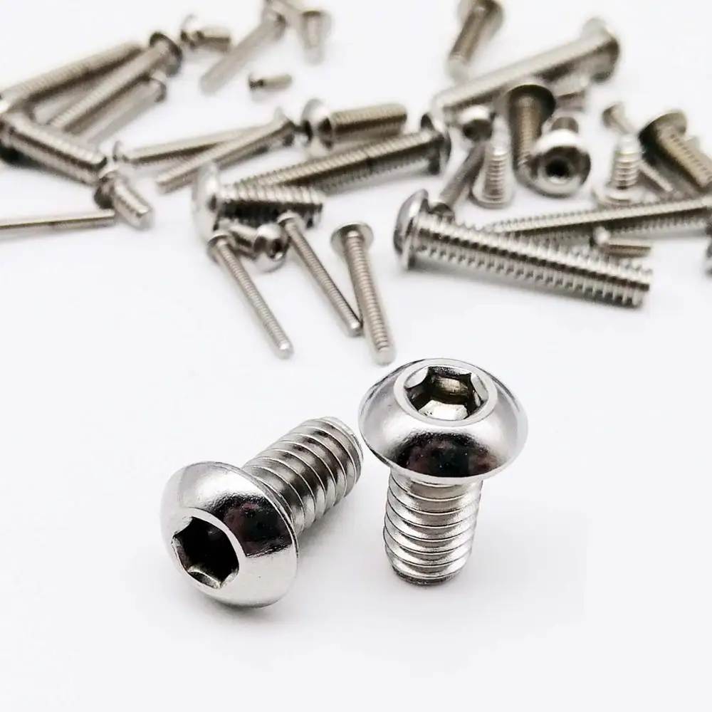 

10pcs UNC 10#-24 1/4-20 US Coarse Thread 304 A2-70 stainless steel Allen Hex Hexagon Socket Button Head Round Screw Bolt ISO7380