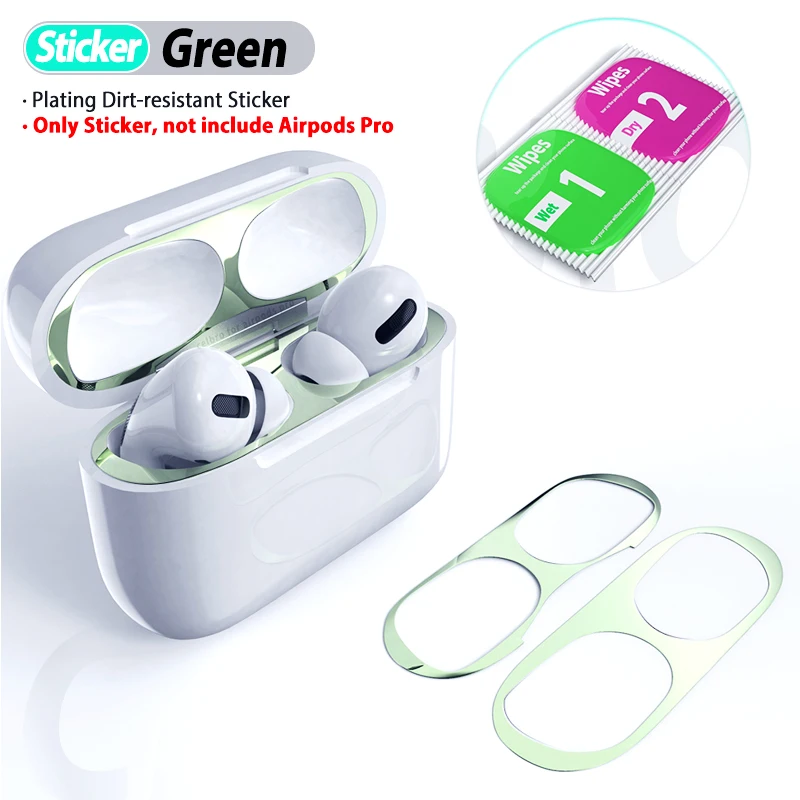 Green Stiker Прозрачный чехол для Airpods Pro 3 милый чехол мультяшный прозрачный чехол жесткий пластиковый наушник для Airpods Pro 3 Чехол защитный - Цвет: Green Stiker