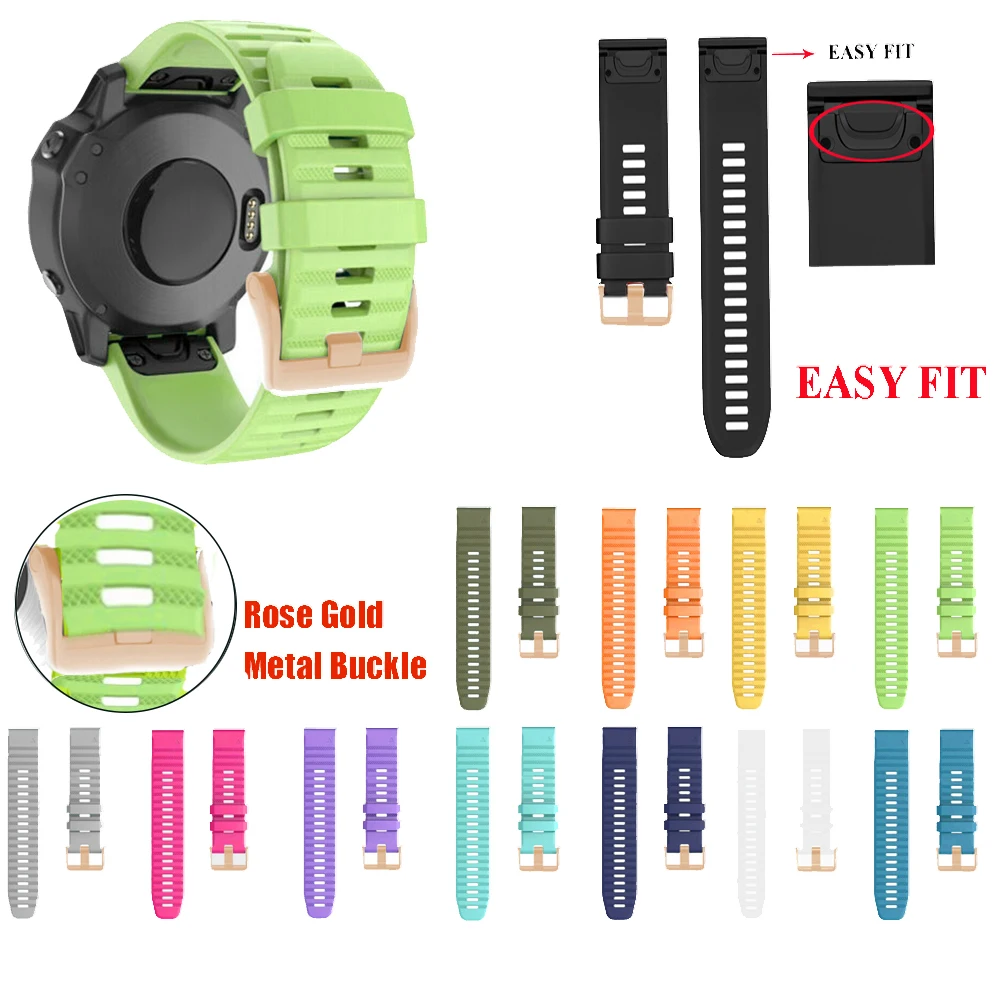 Ремешок силиконовый для Garmin Fenix 5/5x 5s Plus 6 6S 6X сменный Браслет наручных часов