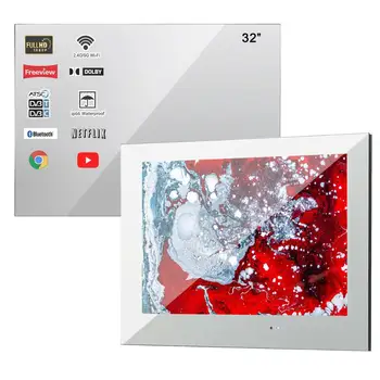Souria-espejo mágico de 32 pulgadas con Android 10,0, televisor LED inteligente de lujo, Hotel, TV, WIFI, Full HD, 1080P, ducha, resistente al agua