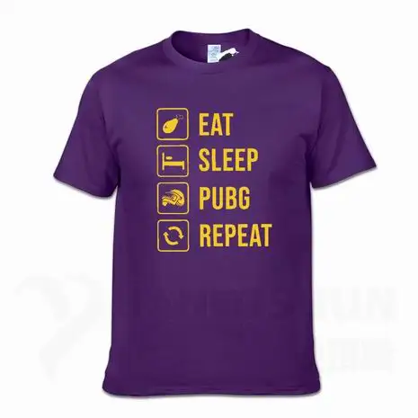 Забавная футболка с надписью «Eat Sleep PUBG Repeat Battle Game», 16 цветов, хлопковая футболка с короткими рукавами, новая модная футболка уличная одежда унисекс