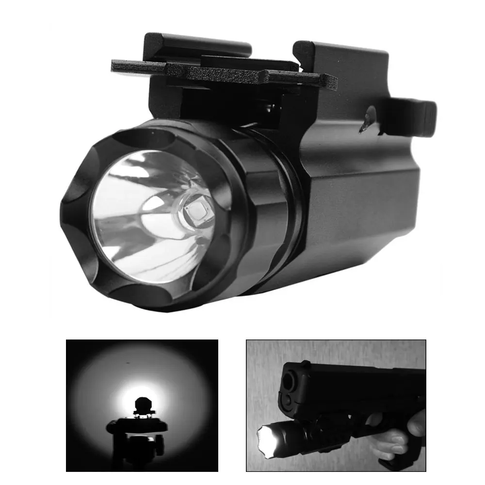 

Tactical Gun Flashlight High/Strobe Mode 320 Lumens LED Weapon Lights Pistol Handgun Torch Light Handheld Flashlights with Rail
