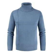 Puimentiua Men's Turtleneck Sweater New Fashion Men's Long Sleeve Solid Color Casual Slim Knit Sweater Pullover Sweater 2019 Puimentiua Men's Turtleneck Sweater New Fashion Men's Long Sleeve Solid Color Casual Slim Knit Sweater Pullover Sweater 2019