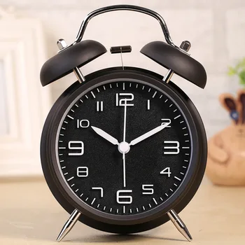 

4-Inch Stereo Digital Alarm Clock Creative Classic Mute Student Loud Double Bell Ringing Bell