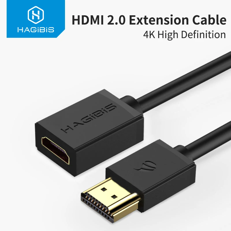  3м Удлинительный кабель hagibi HDMI 4K 3D HDMI2.0, удлинитель типа «Папа мама» для компьютера/HDTV/ноутбука/проектора/PS3/4, кабель для аудио и видеосъ…