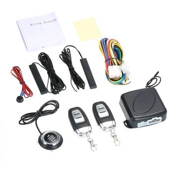 

Car Alarm Systems Universal Car Switch Keyless Systems With 2 Remote Anti-theft System Engine Start Alarm System For Car SUV