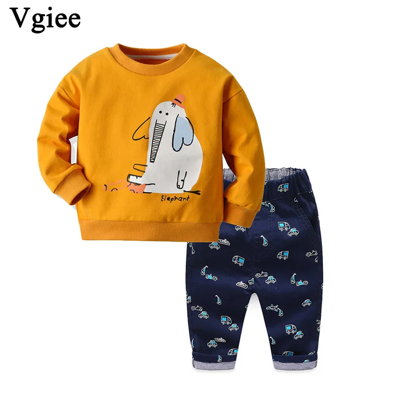 Vgiee/Одежда для маленьких мальчиков; осенне-зимний комплект для детей; одежда для маленьких мальчиков с принтом слона; 11,11 г.; для малышей; CC787