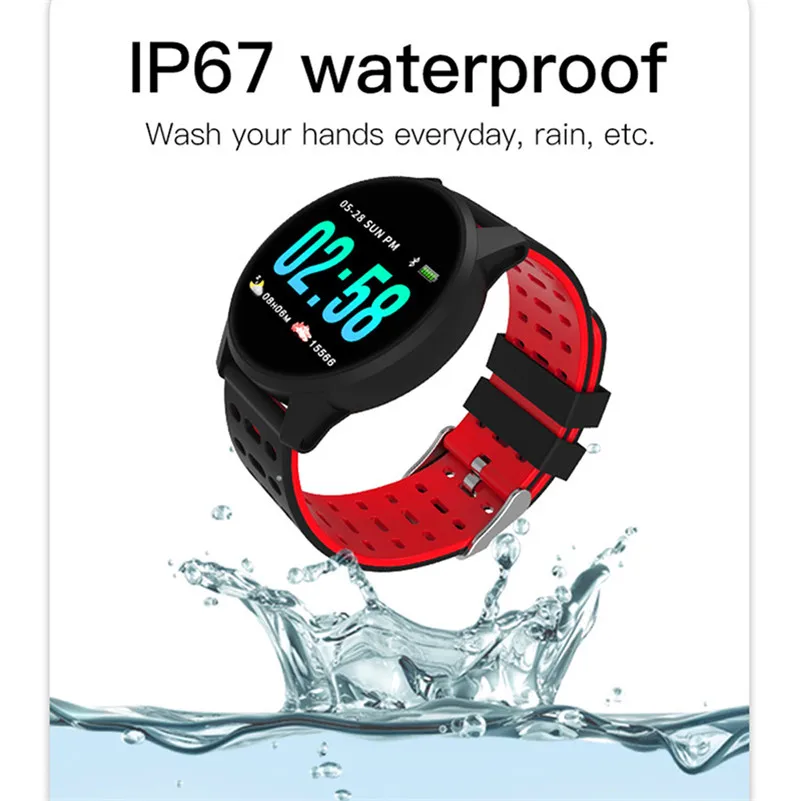 

696 KY108Fitness Tracker Smart Bracelet Blood Pressure Measurement Watch Waterproof IP67 Heart Rate Monitor Bracelet Women Men