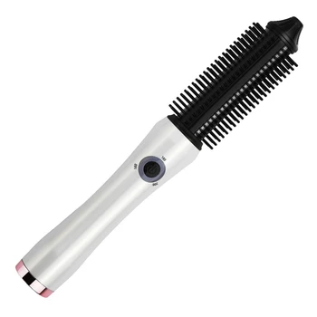 

Mini Travel Curling Iron Brush Ceramic Tourmaline Ionic Electric Hair Curler 667D