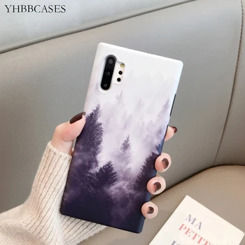 

YHBBCASES Retro Gradient Oil Painting Phone Cases For Samsung Note 10 8 9 Thick Fog Forest Soft Cover For Samsung S10 S8 S9 Plus