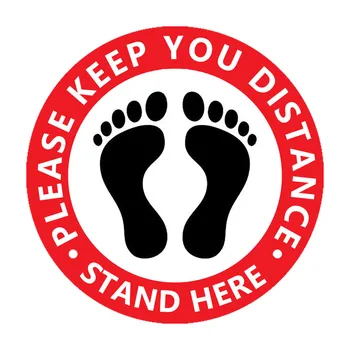 

15Pcs Please practice Wait Distancing Sign for Floor/Durable and Eye Catching Ground sign Isolated label