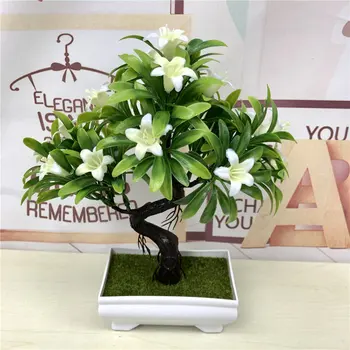 

Artificial Plants Bonsai Small Tree Pot Plant Plastic Fake Flowers Potted Home Garden Decoration 52841