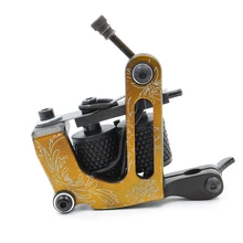 Новейшая профессиональная желтая тату-машинка для начинающих, ручная работа, 8 намоток для тату