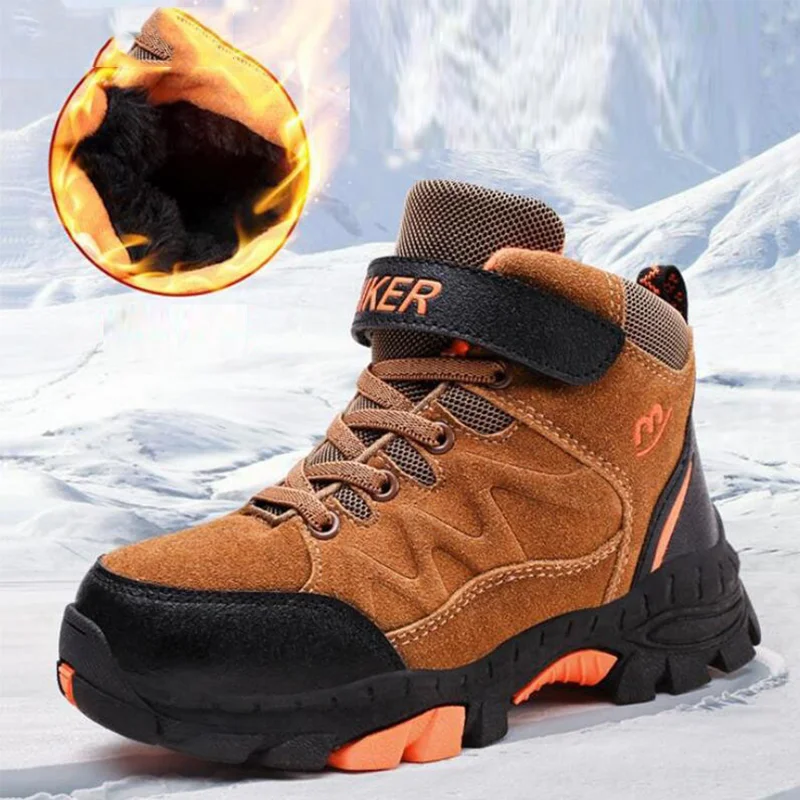 

MudiPanda Children Boys Sports Shoes 2020 Autumn Winter Fashion Casual Kids Sneaker Outdoor Training Leather Shoes Size 31-39