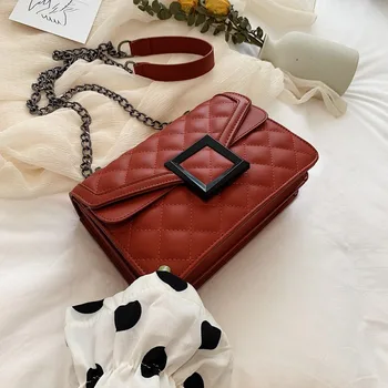 

Rhombus Chain Bag New Style Graceful Fashion Shoulder Bag All-match Cross-Body Square Sling BagBA193