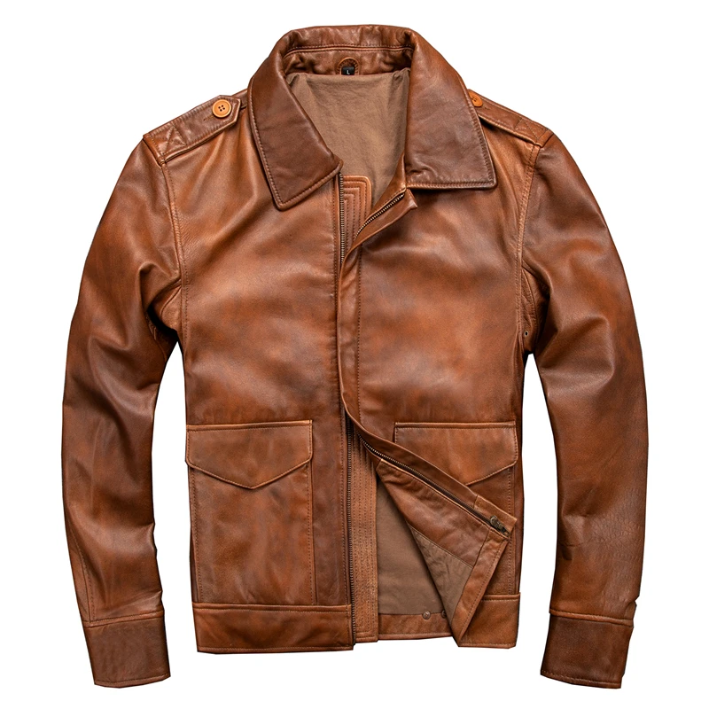 

Free shipping.Mens casual style,Plus size soft business sheepskin Jacket,genuine jacket.father's Leather coat,Vintage