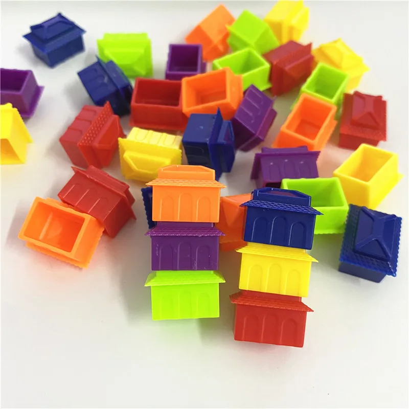 90PCS 17*14mm House Chess Pieces Board Games Accessories 6 Colors Plastic Chessman