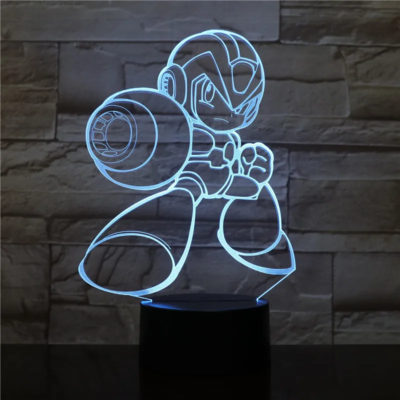 3D светодиодсветодиодный настольная лампа Rockman разные цвета RGB