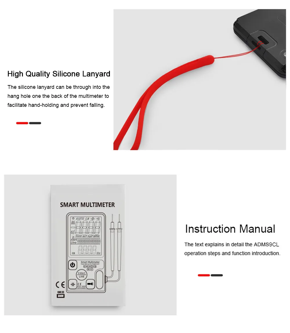 ADMS9CL ультра-Портативный Цифровой мультиметр 3,5» ЖК-дисплей Экран 3 линии переменного тока DC бесконтактная проверка напряжения переменного Напряжение Сопротивление Частота постоянной ёмкости, универсальный конденсатор Ом Гц Тесты