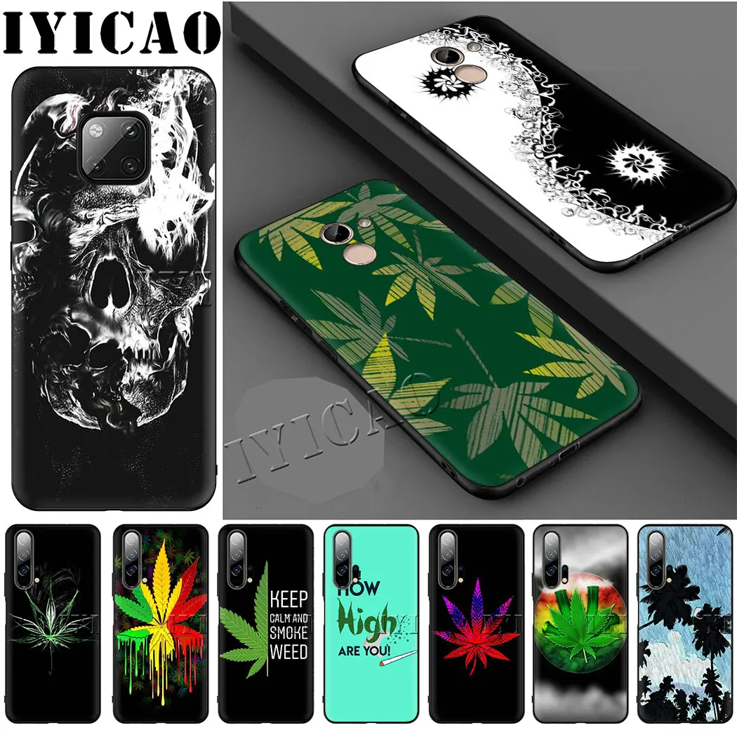 Art Smoke Weed черный мягкий чехол для телефона huawei P30 P20 P10 P9 P8 Lite Pro P Smart Z Plus 2019 |