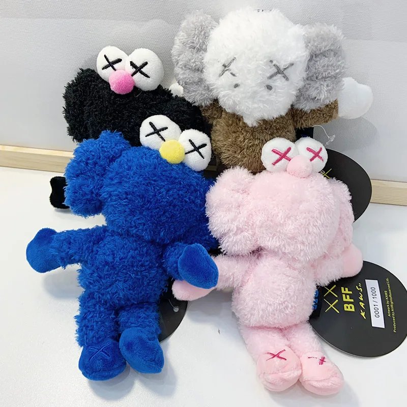 

4 Style Street Art Fashion Plush Doll Keychain Cute Pet Keyring for Kid Gift Bag Decora Toy Kawaii Kaw