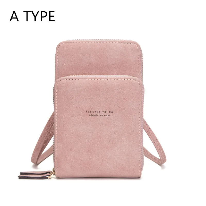 Сумка через плечо для мобильного телефона, сумка для мобильного телефона, модная, для ежедневного использования, держатель для карт, мини летняя сумка на плечо для женщин, кошелек - Цвет: A-Pink