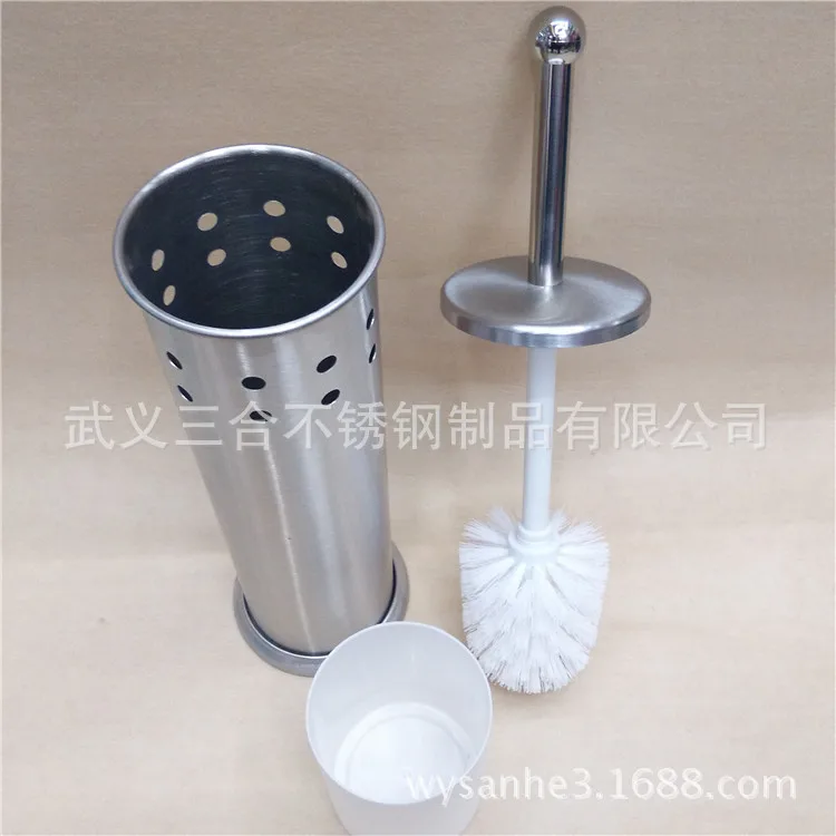 New Style Shelves Stainless Steel Toilet Brush Long Handle Soft Bristle Health Toilet Brush Set Home Cleaning Supplies
