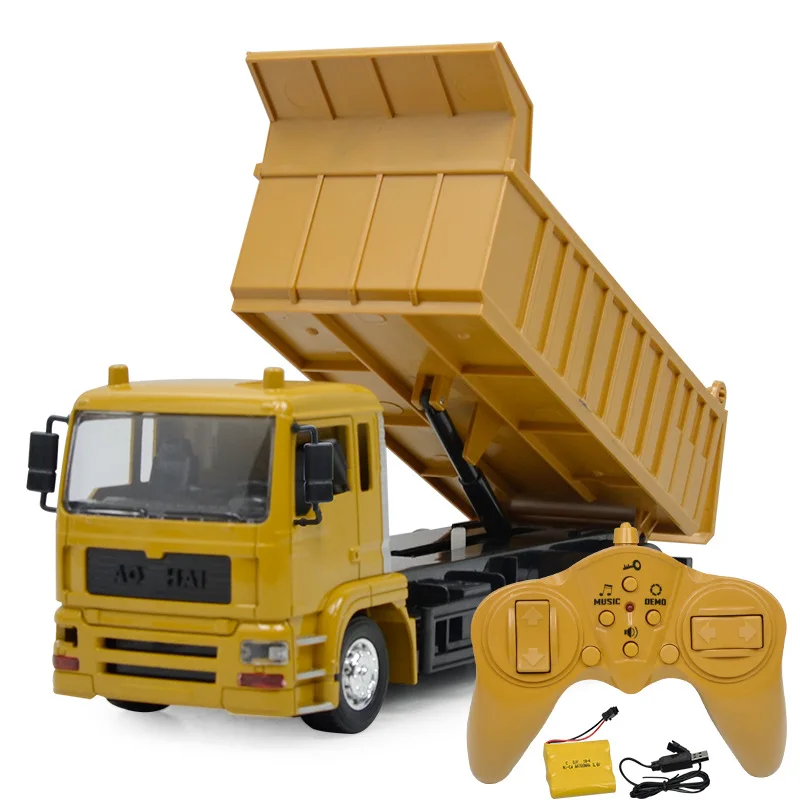

Rc Vehicle Alloy Dumper Model Electric Toy 1:24 Remote Control 8-Channel Dump Track Engineering Car Gift For Kids