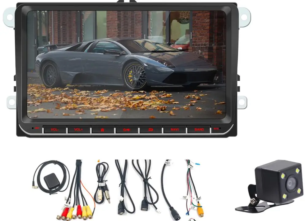 " 2din Android 8 Автомагнитола gps навигация для Volkswagen Skoda Octavia Golf 5 6 touran passat B6 Jetta polo tiguan стерео wifi - Цвет: with 4LED camera