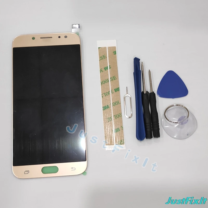 Супер AMOLED lcd для samsung Galaxy J7 Pro J730 J730F J730M J730H ЖК-дисплей кодирующий преобразователь сенсорного экрана в сборе+ наклейки
