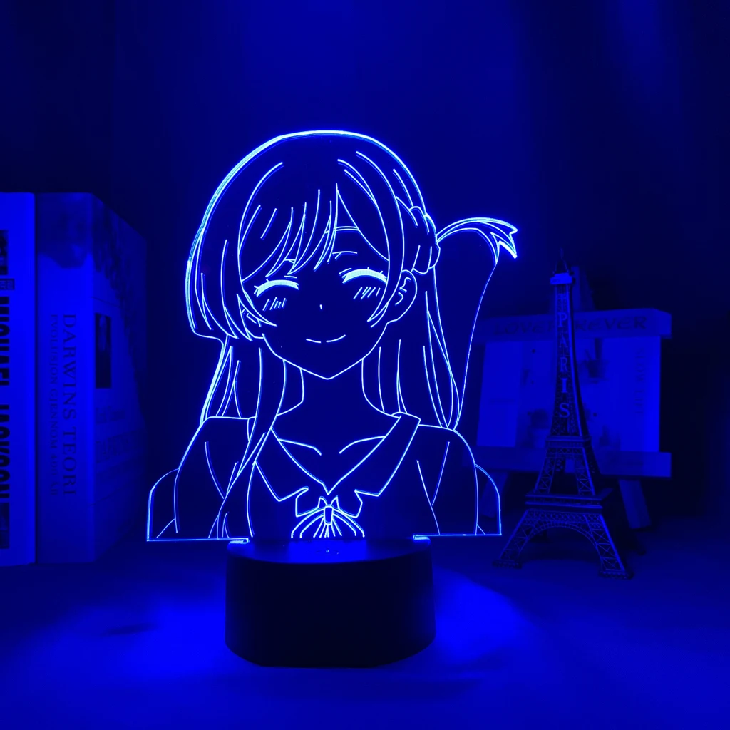 Kanojo Okarishimasu Chizuru Ichinose Anime Led Light for Bedroom Decor Nightlight Kids Birthday Gift 3d Lamp Rent A Girlfriend