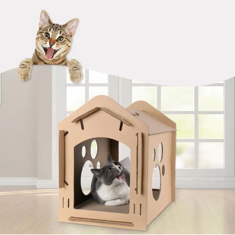 Картонная коробка из гофрированной бумаги скребок для кошек картонная кровать