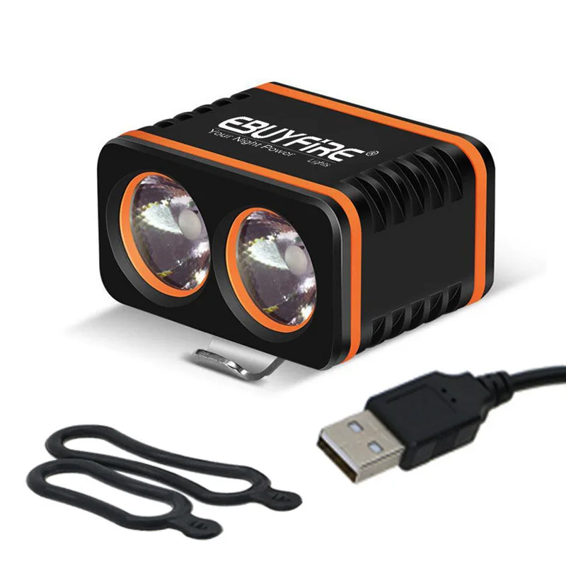 EBUYFIRE D02 USB Bicycle light 2xT6 800LM 4mode LED Bike Usb HeadLight With 2*Orings(NOT Including Battery