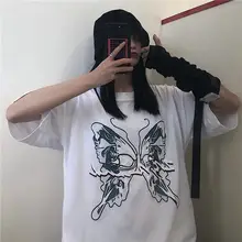 Special Offers Goth Streetwear Short Sleeve Top Tee Female Kawaii y2k mujer gothic футболка Harajuku butterfly Print Black Crop Women T-shirts Special Offers Goth Streetwear Short Sleeve Top Tee Female Kawaii y2k mujer gothic футболка Harajuku butterfly Print Black Crop Women T-shirts