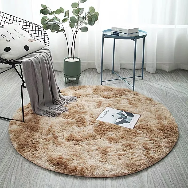 

Fluffy Round Rug Carpets for Living Room Decor Faux Fur Rugs Kids Room Long Plush Rugs for Bedroom Shaggy Area Rug Modern Mats