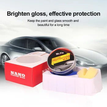 

Car Wax Crystal Plating Set Hard Glossy Carnauba Wax Paint car beauty maintenance With Sponge And Towel 120ml